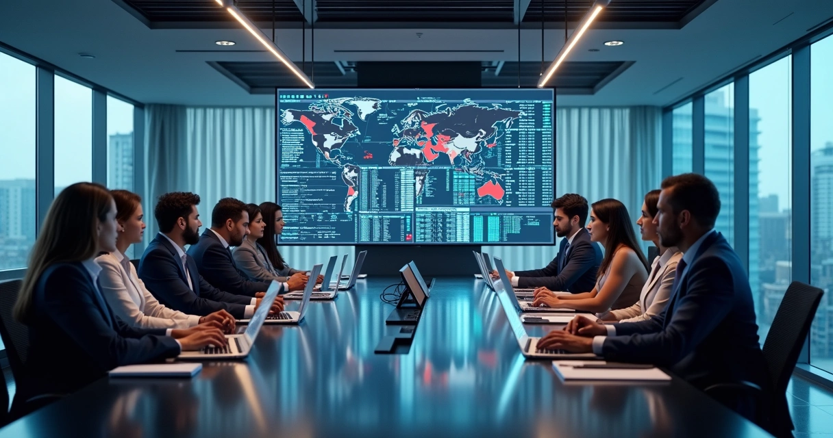 Ambiente virtual com pessoas em computadores participando de licitação 