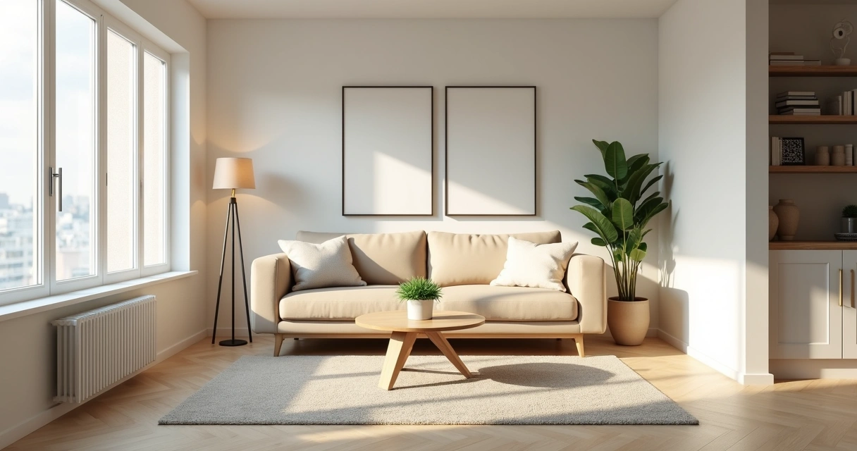 Sala iluminada preparada para visita de compradores 