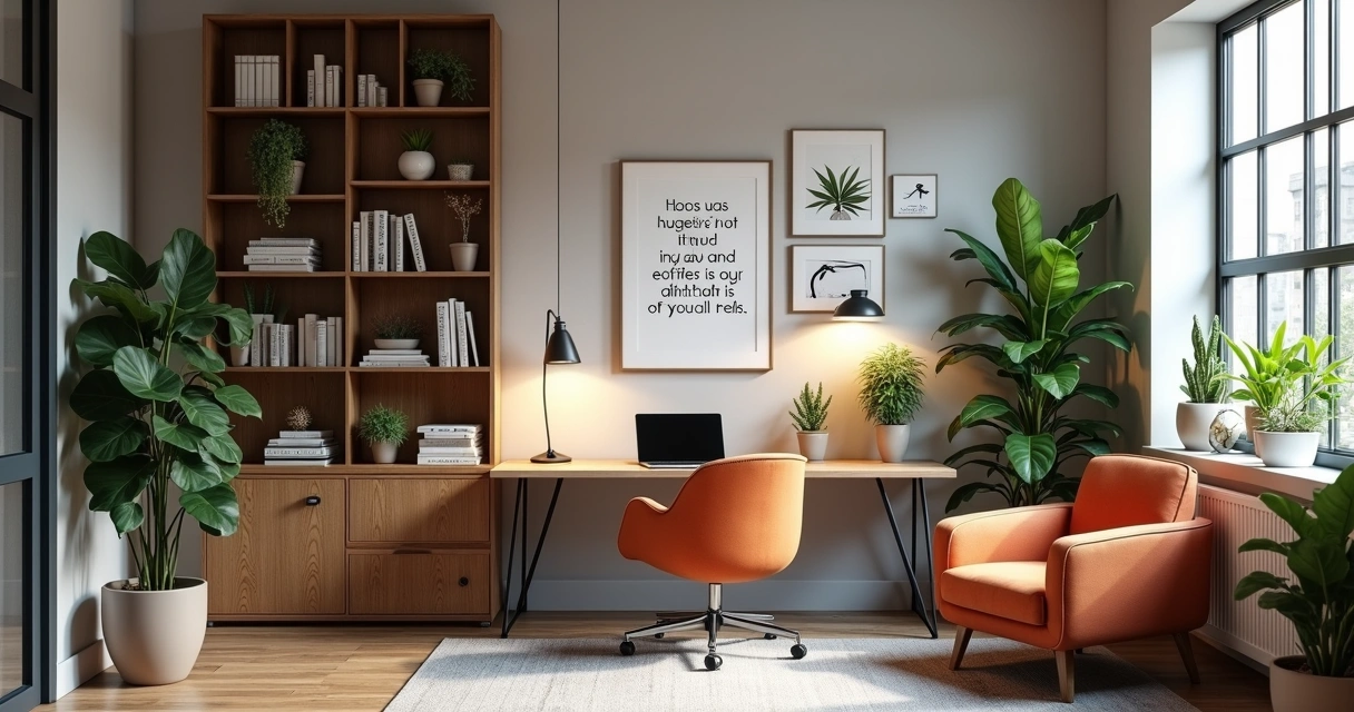 Sala privativa de coworking decorada com itens personalizados