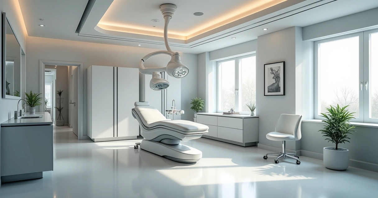 Sala moderna de clínica vascular preparada para Endolaser