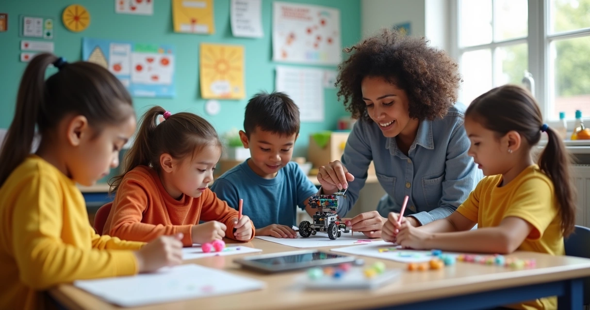 Alunos em sala de recursos multifuncional 
