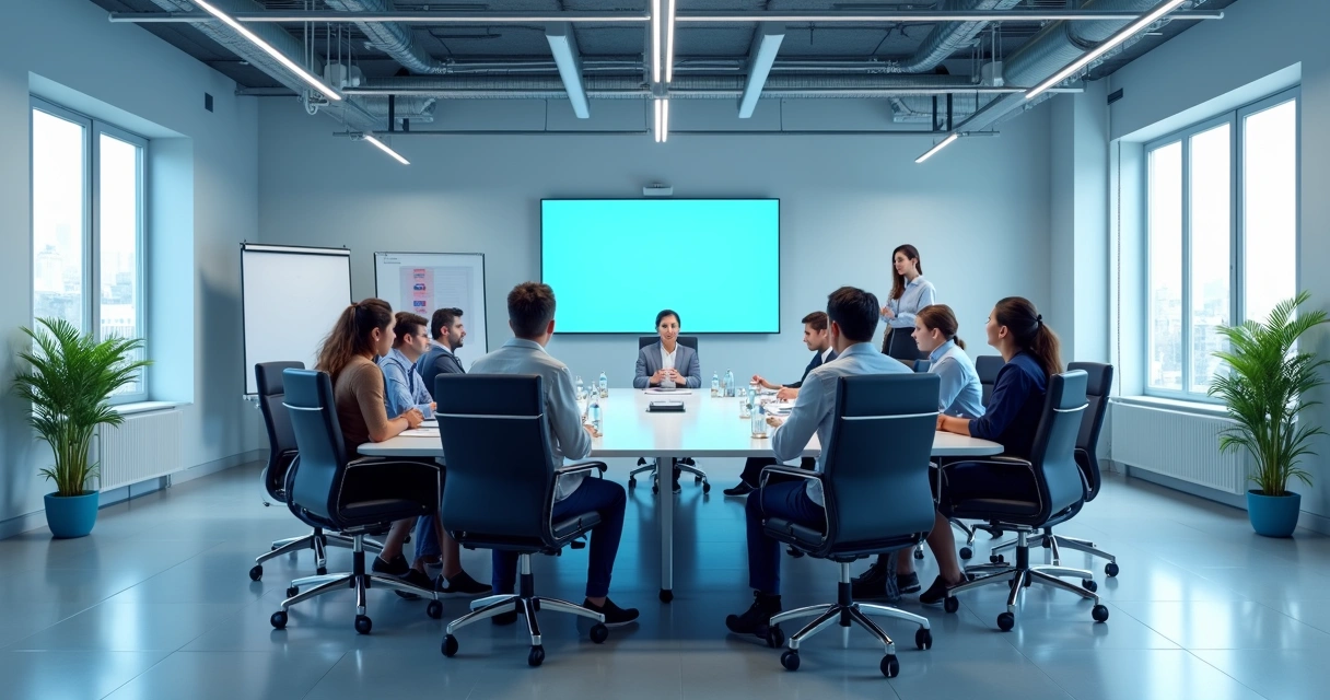Sala de reunião adaptada com recursos de acessibilidade 