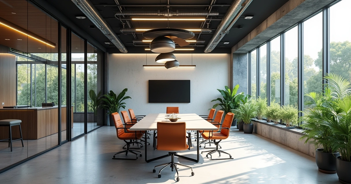 Sala de reunião moderna em coworking 