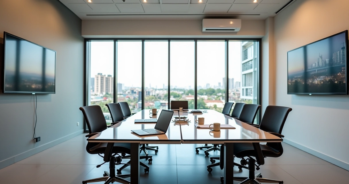 Sala de reunião moderna equipada em centro comercial de Betim 