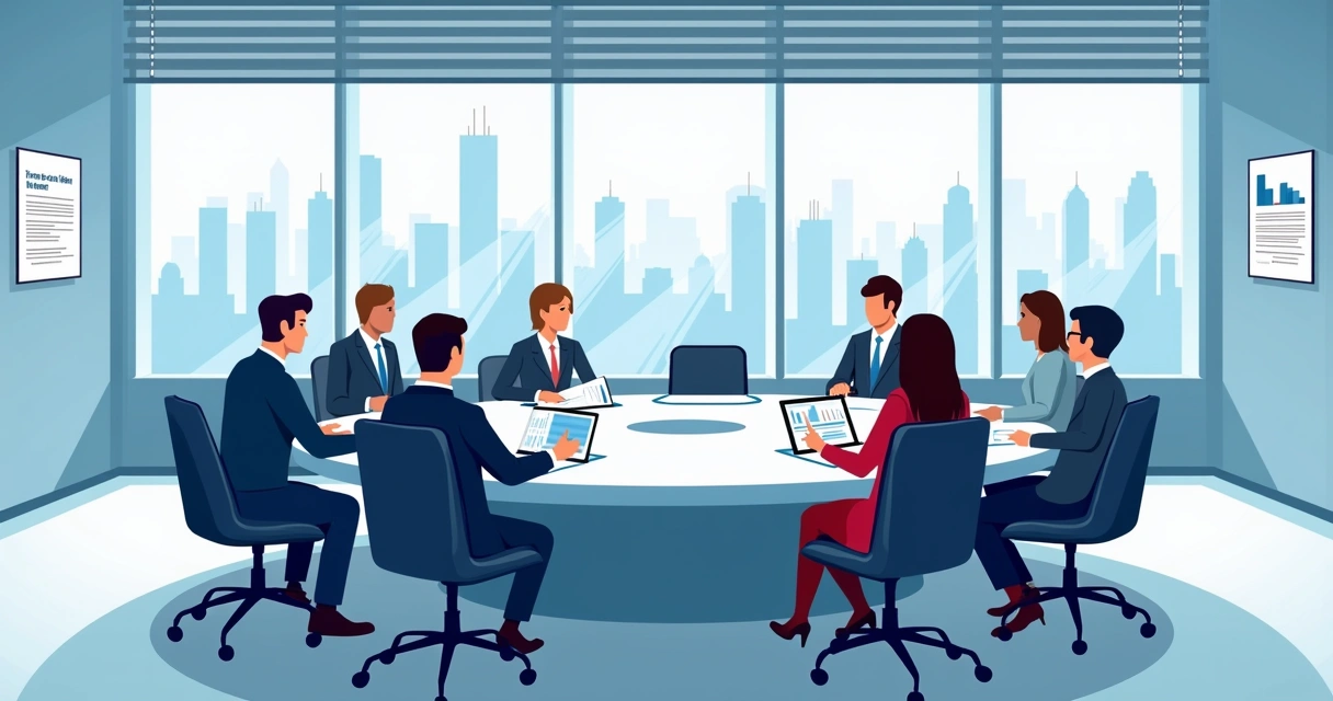 Sala de reunião com profissionais debatendo estratégias de qualificação de leads B2B.