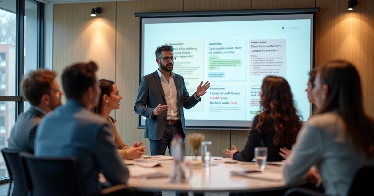 Sala de treinamento com pessoas participando de dinâmica emocional