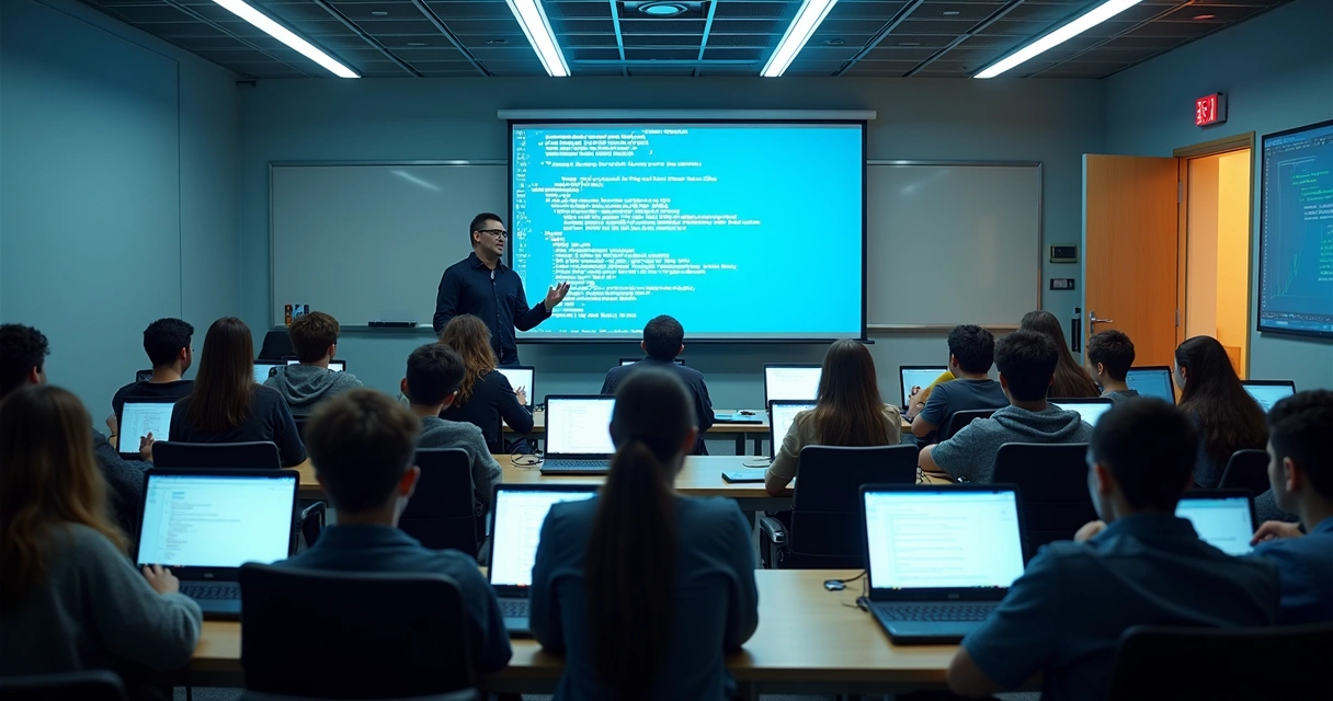 Sala de aula de tecnologia em universidade australiana 