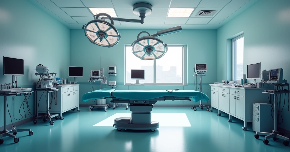 Centro cirúrgico preparado para procedimento peniano 