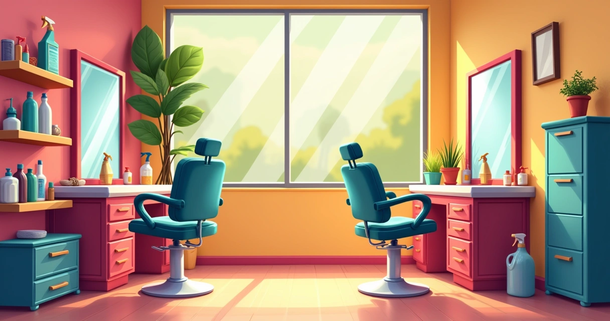 Salão de beleza improvisado sem licença visível 