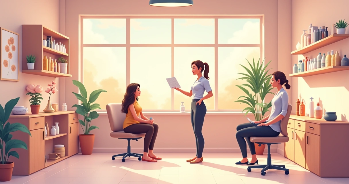 Sala de depilação profissional bem organizada 