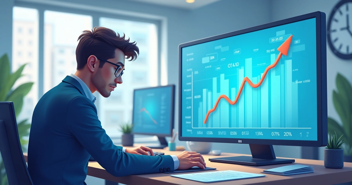 Ilustração de fluxo de caixa negativo em empresa, gráficos e relatórios mostrando queda 