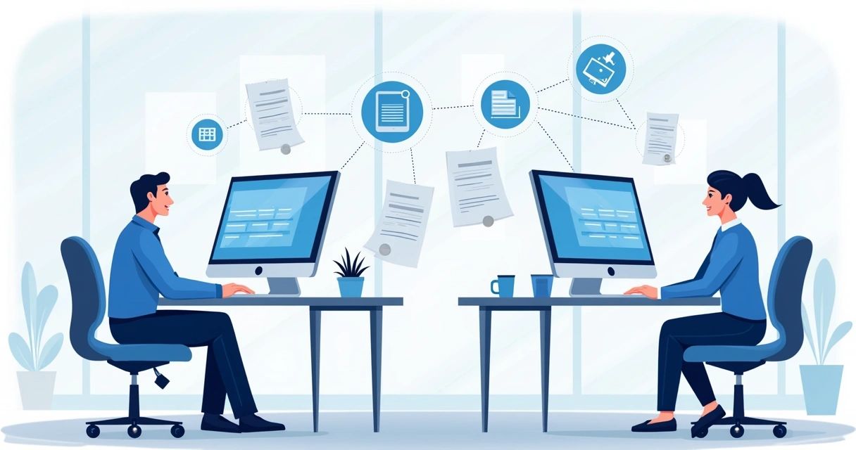 Sales and finance teams sharing real-time CPQ billing data on screens 