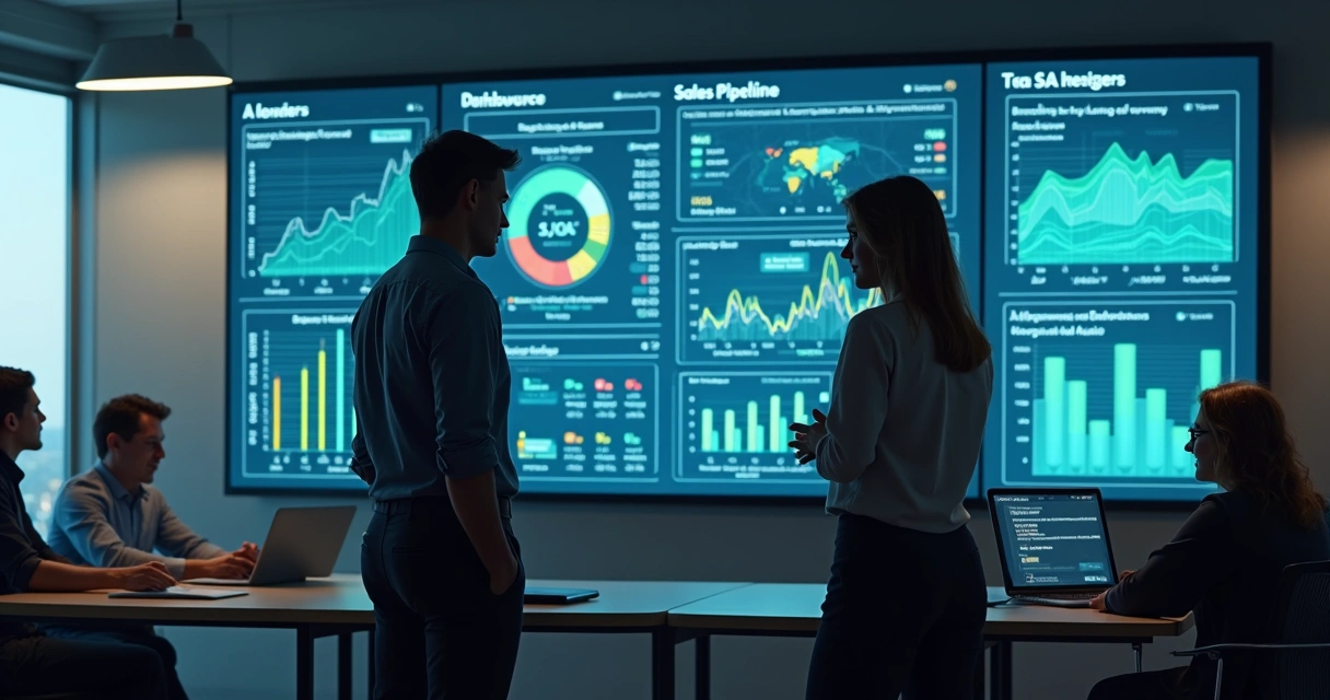 AI-powered sales dashboard displaying pipeline metrics 