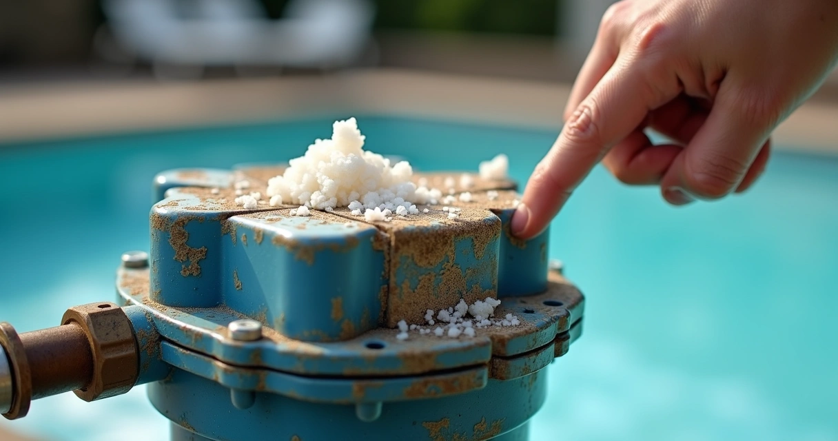 Corroded pool salt cell and worn equipment connections 