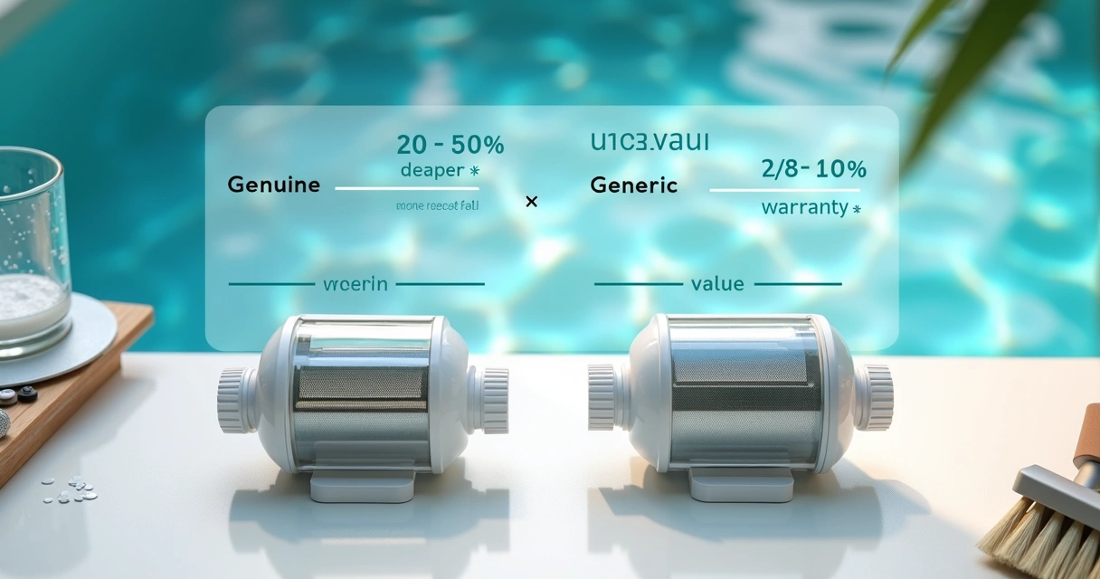 Top-down view of genuine and generic salt cells split by a value comparison graphic 