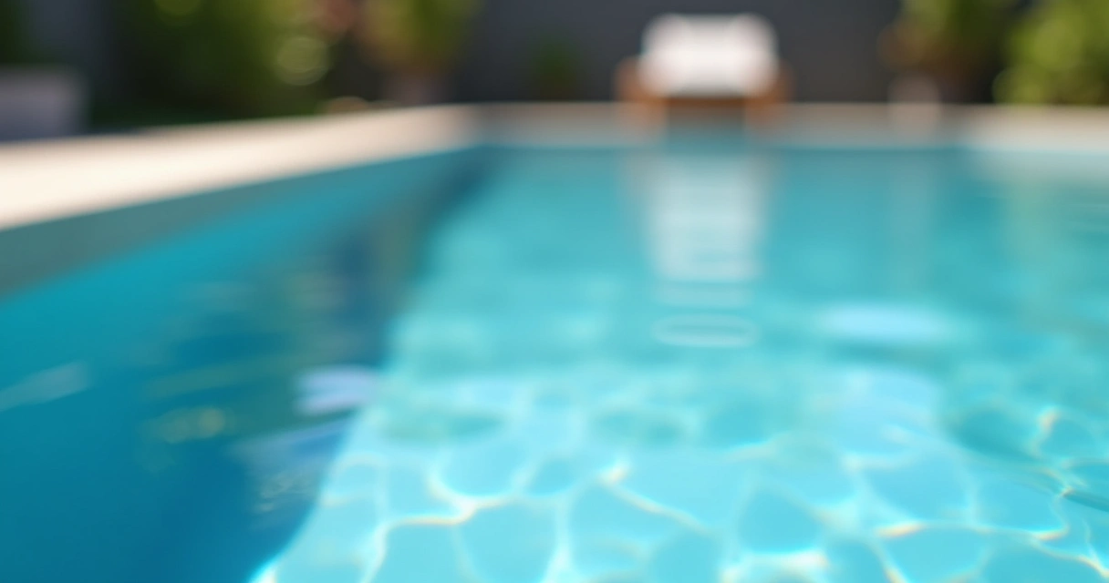 Clear pool water with gentle ripples near a salt chlorinator return