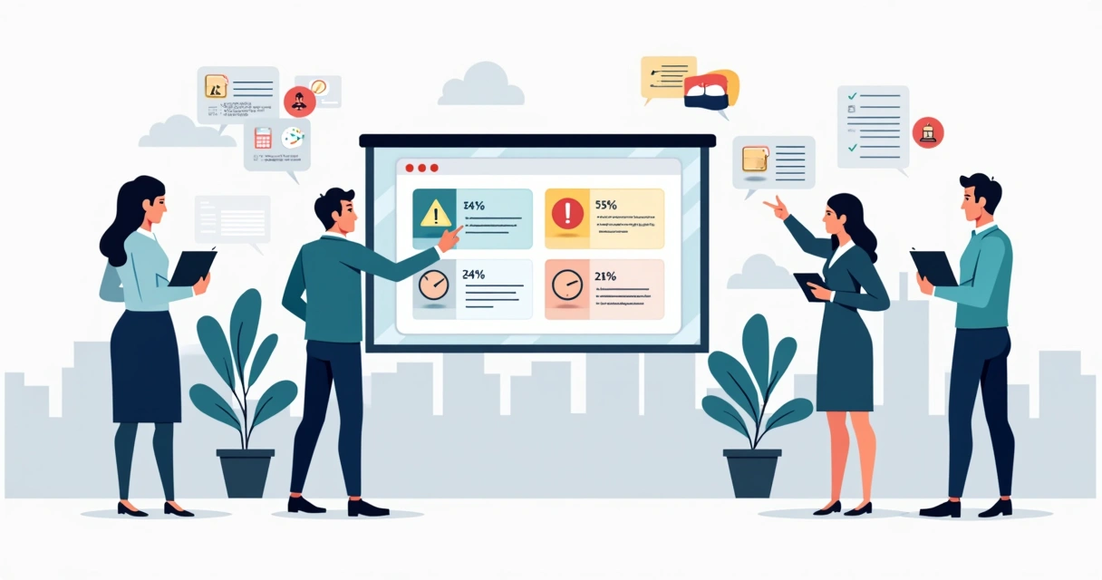 Tablero digital mostrando sanciones laborales y alertas de rrhh 