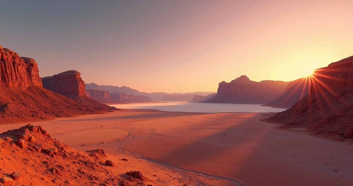 Formações rochosas e dunas do Vale da Lua ao pôr do sol 
