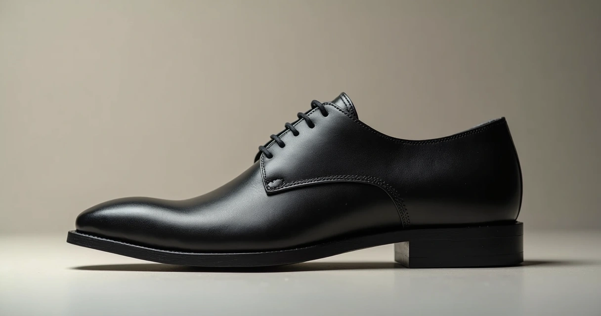 Sapato masculino com elevação discreta em fundo neutro 