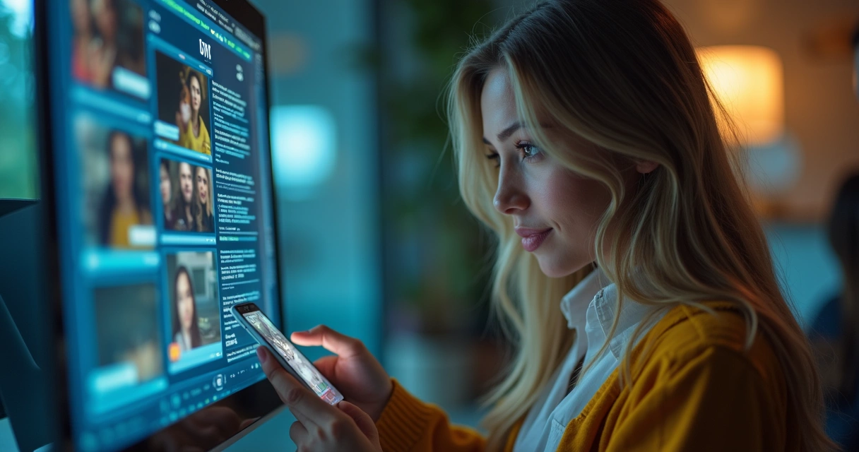 Clientes satisfeitos conversando com chatbot pelo celular 