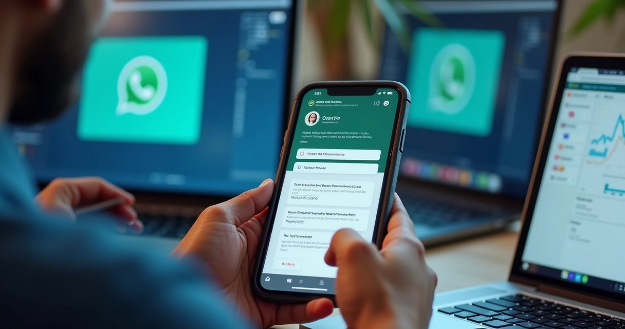 Cliente responde pesquisa em tela de vários dispositivos 