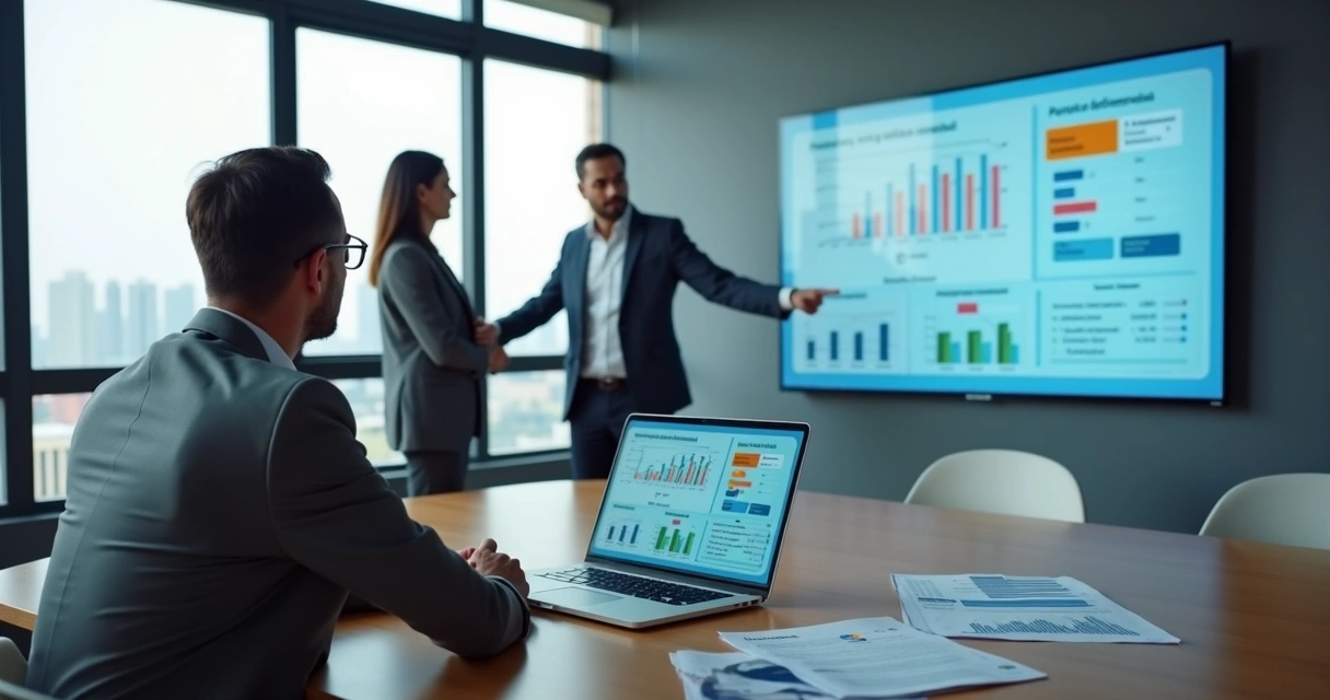 Gestor analisando painel digital de dados de saúde mental alinhado ao eSocial e à legislação trabalhista 