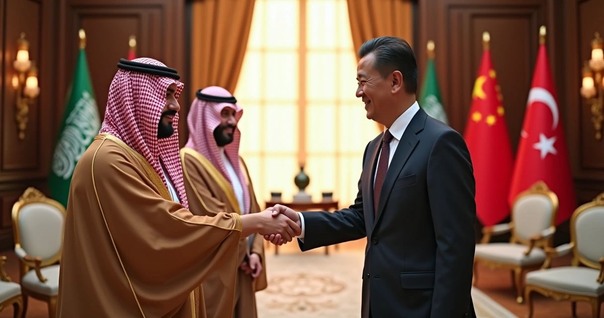 Saudi ministry officials in discussion 