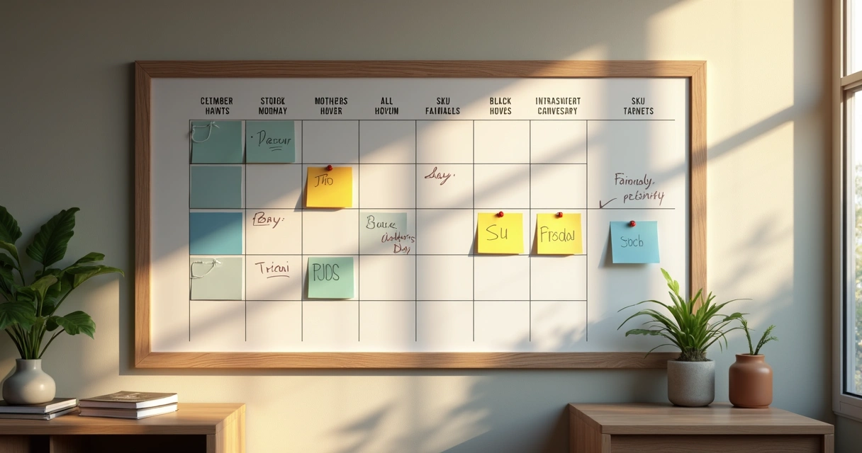 Planejamento de sazonalidade com calendário 