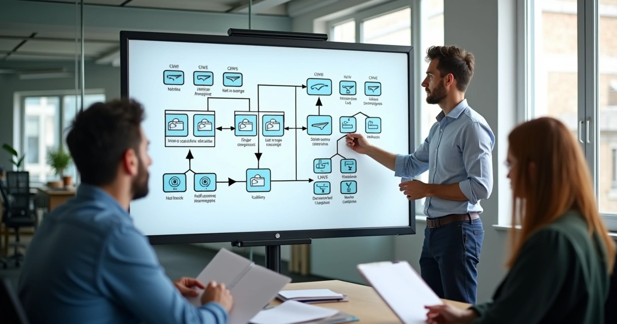Whiteboard with scalable app diagram