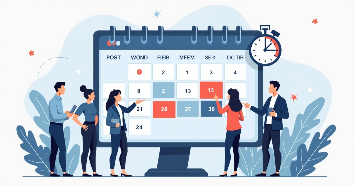Digital calendar showing highlighted maintenance windows