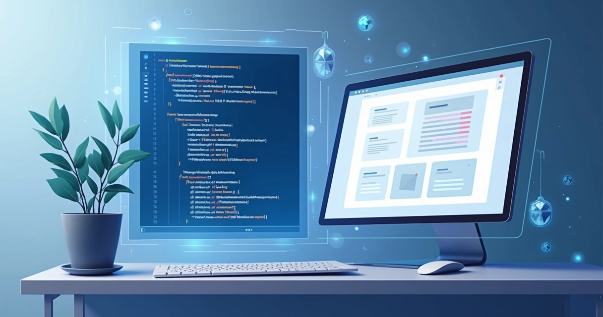 Código schema Organization JSON-LD destacado ao lado de um site institucional 