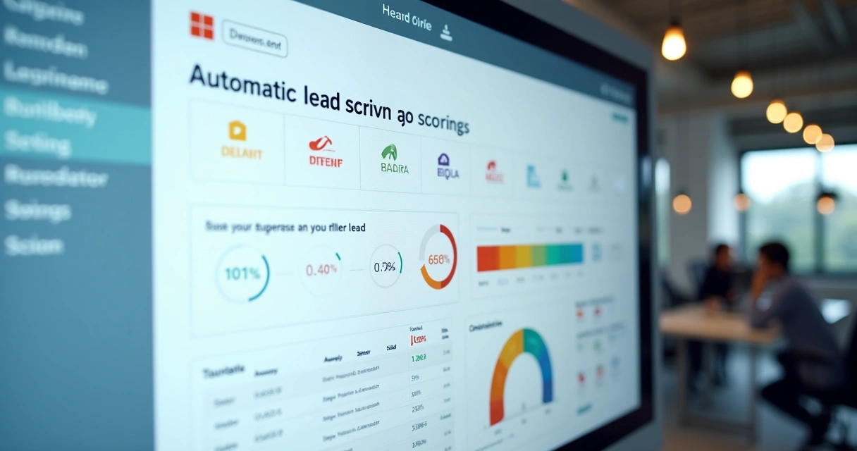 Tela com score automático de leads em um painel digital 