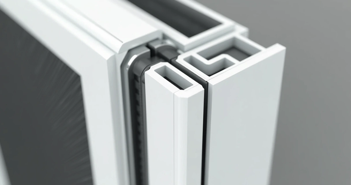 Detailed view of enclosure corner connection with powder-coated aluminum and mesh 