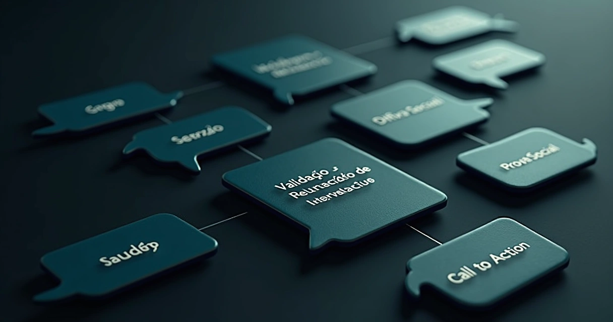 Esquema com blocos do script de vendas para WhatsApp