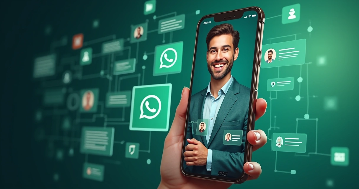 Representação gráfica de interação entre SDR IA e leads pelo WhatsApp 