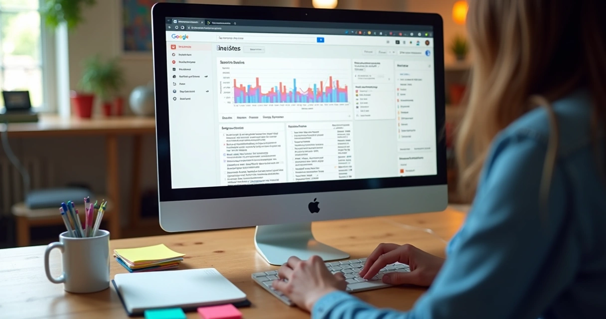 Relatório do Search Console Insights combinando Google Analytics com Search Console 
