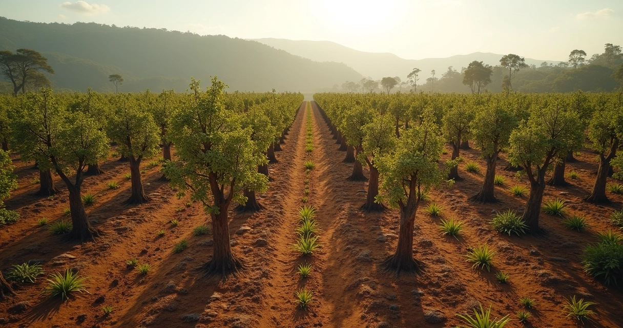 Plantação de café afetada pela seca 