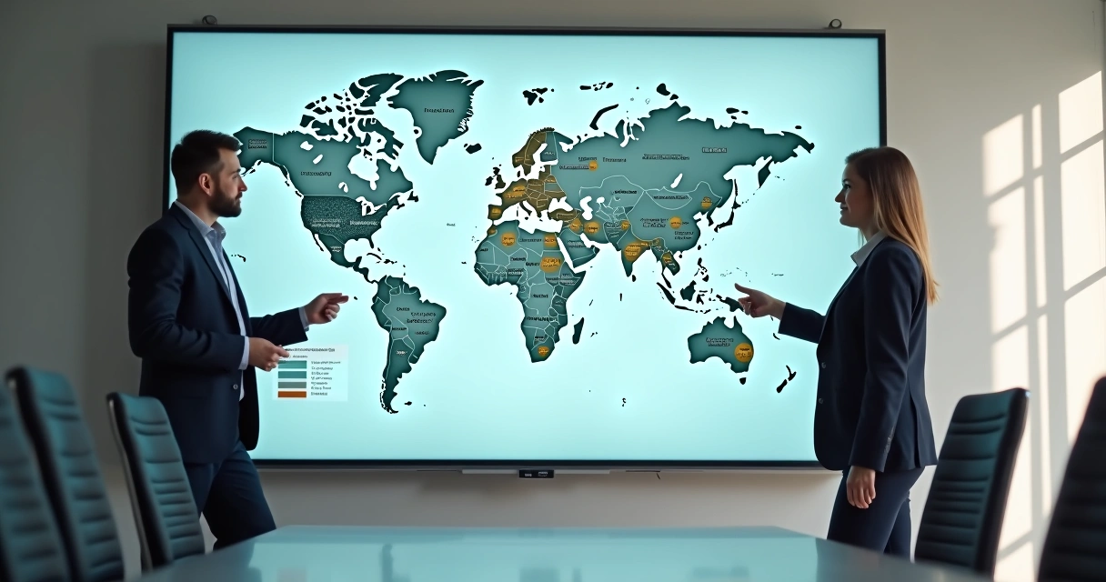 Sector map with company clusters and market tiers
