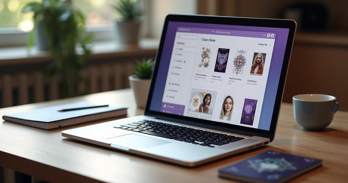 Secure digital dashboard with tarot client notes and reading history 