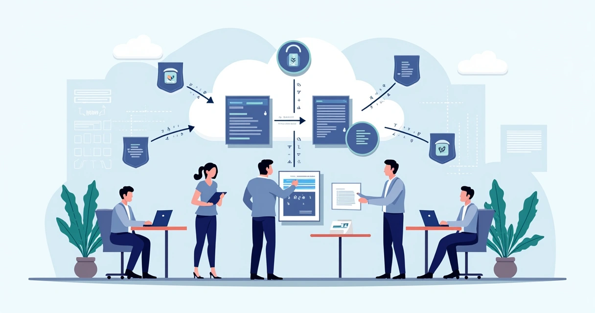 Diagram showing a multi-step cloud security review process 