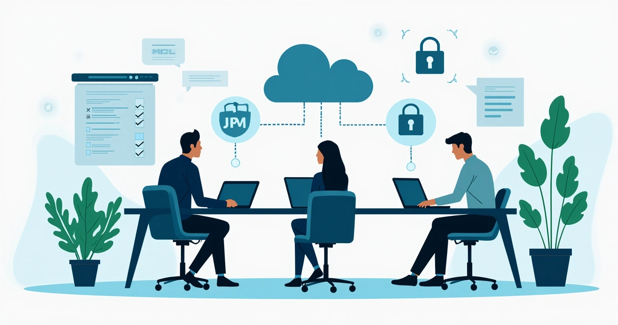 Team managing secure digital contracts on devices