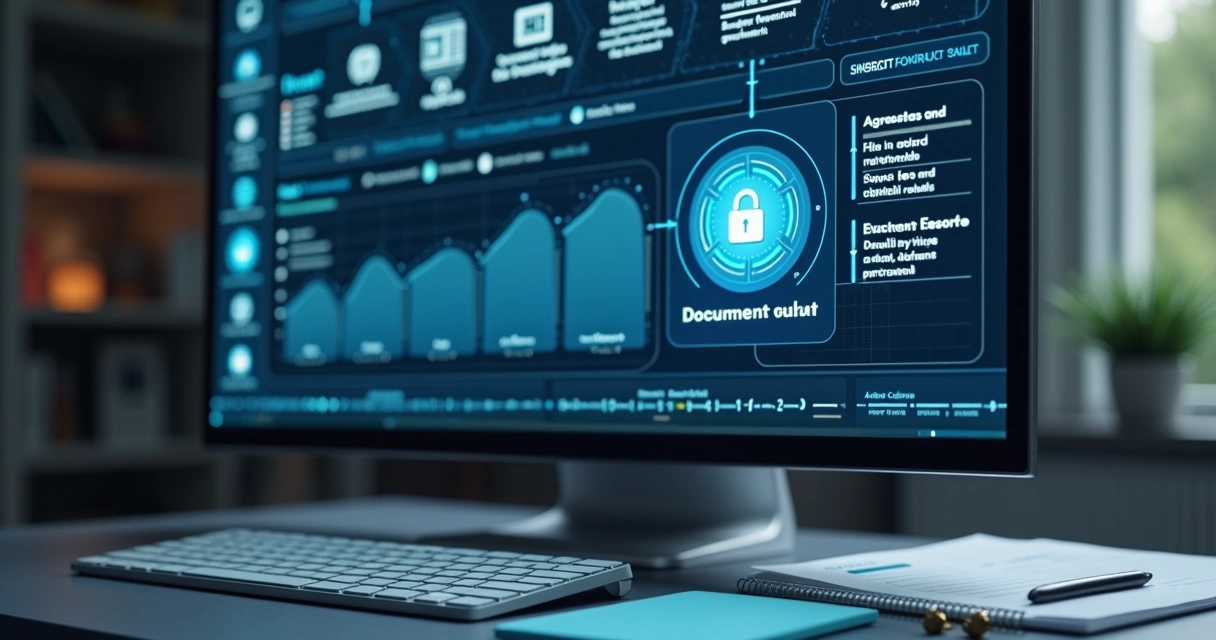 Digital vault interface protecting financial documents 