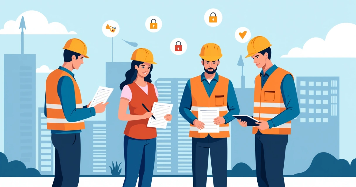 Field worker using mobile device to sign contract 