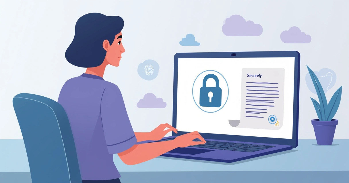 Approving a document securely on laptop using passkeys 