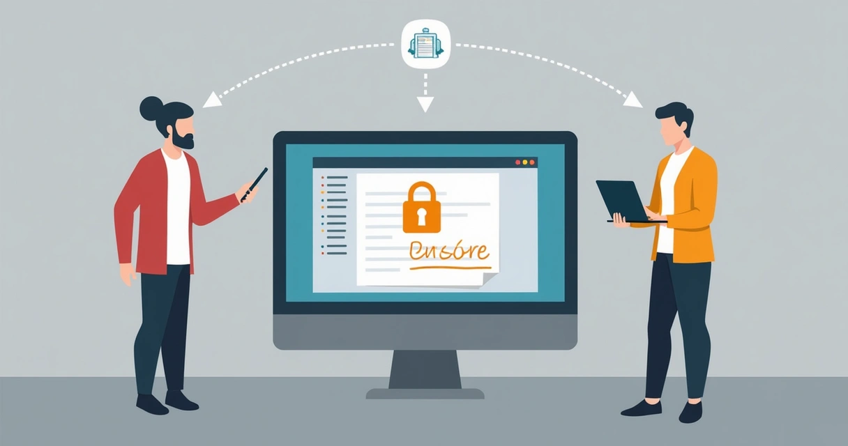 Secure online portal for tender submissions with encryption symbols 