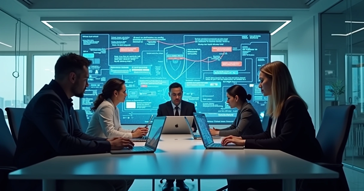 Team discussing digital resilience and security 