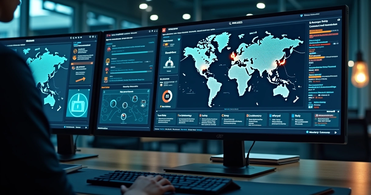 Security dashboard with alerts and endpoint activity 