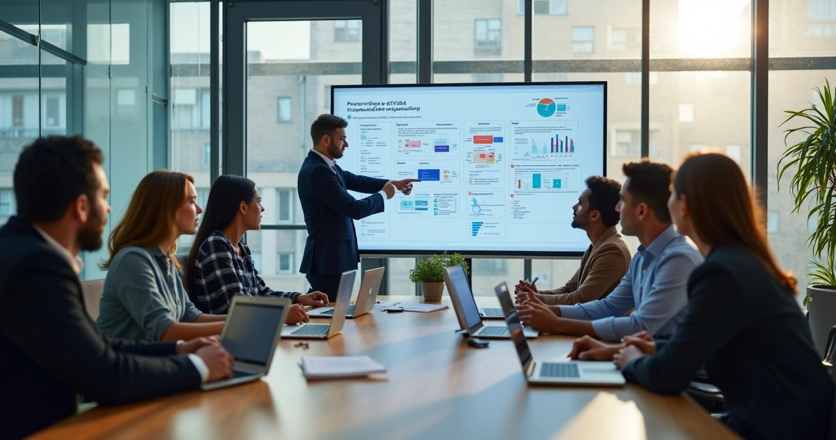 IT security team discussing digital incident response in a modern office 