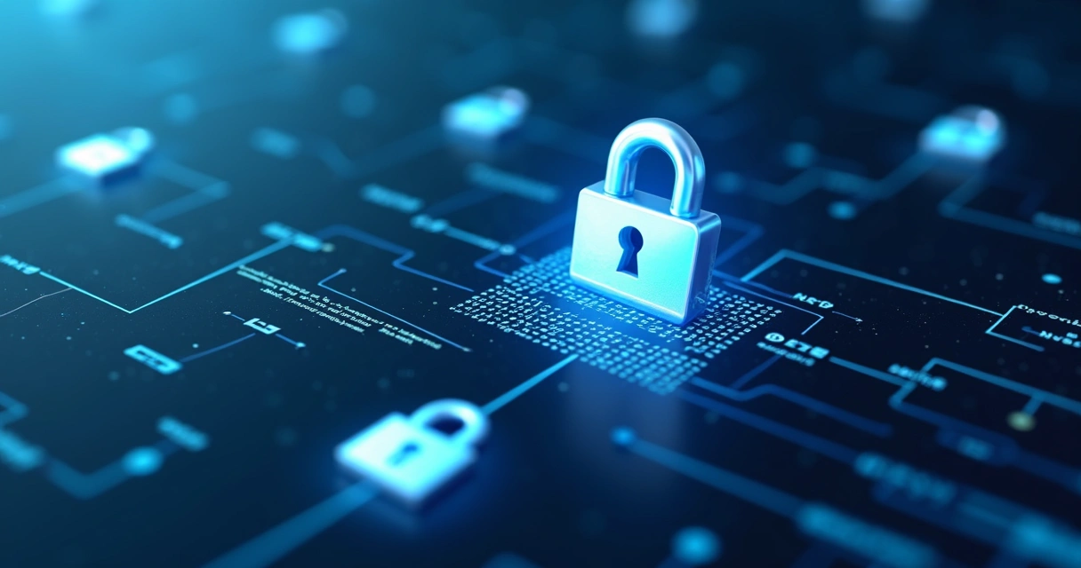 Security locks and shield in front of code representing WordPress API authentication 