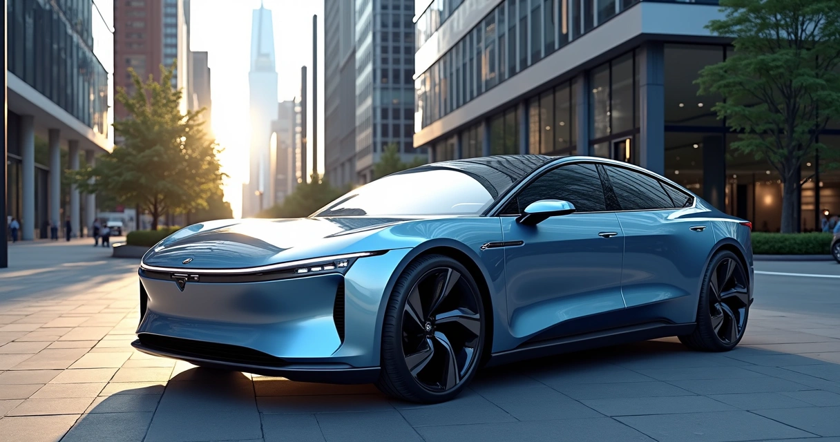 Design lateral e teto de vidro do sedã elétrico Xiaomi SU7 